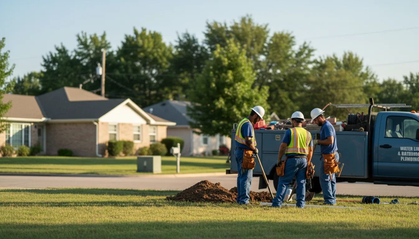 Residential water line and bathroom plumbing service in Allison, IA